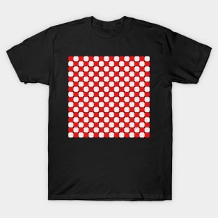 red and white retro checker pattern T-Shirt